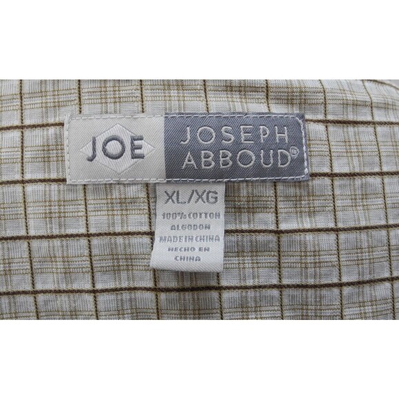 Joseph Abboud Brown Plaid Cotton Long Sleeve Button-Front Shirt - Men's XL - Picture 6 of 7